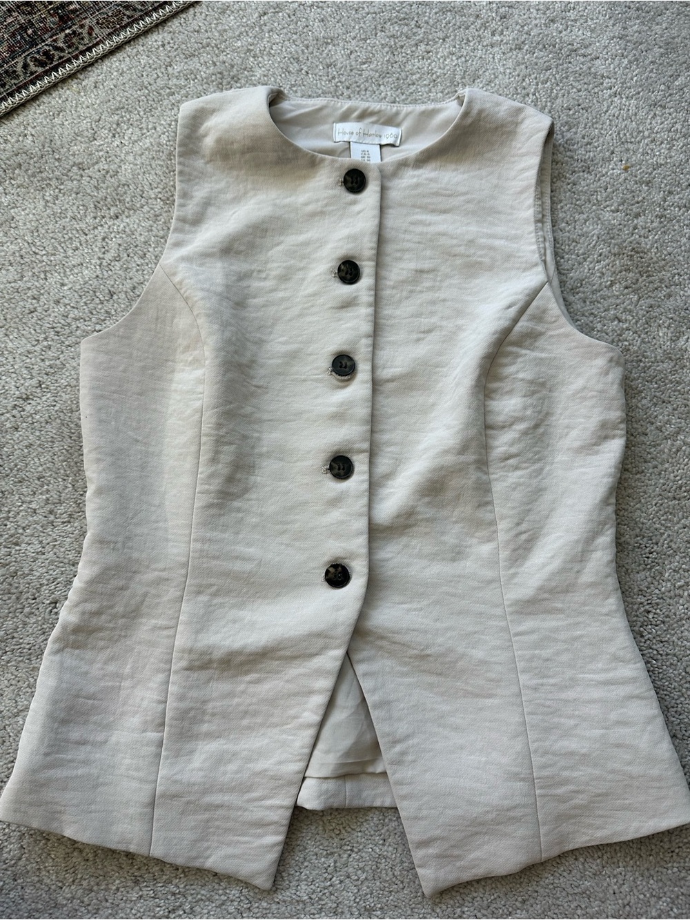 House of Harlow 1960 Neutral Beige Buttoned Vest
